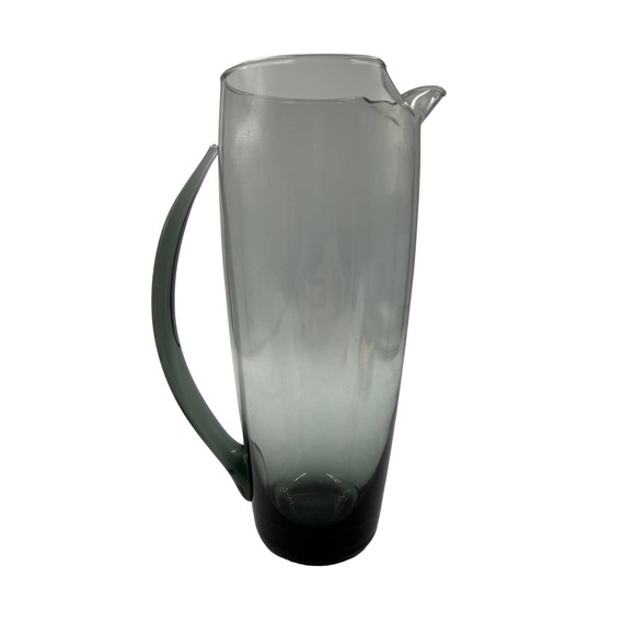 Vintage Morgantown Glass NORMANDIE Smoke Gray 10" Cocktail Pitcher - Picture 4 of 8